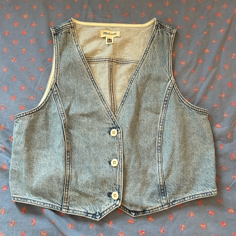Madewell Denim Crop Vest - 14